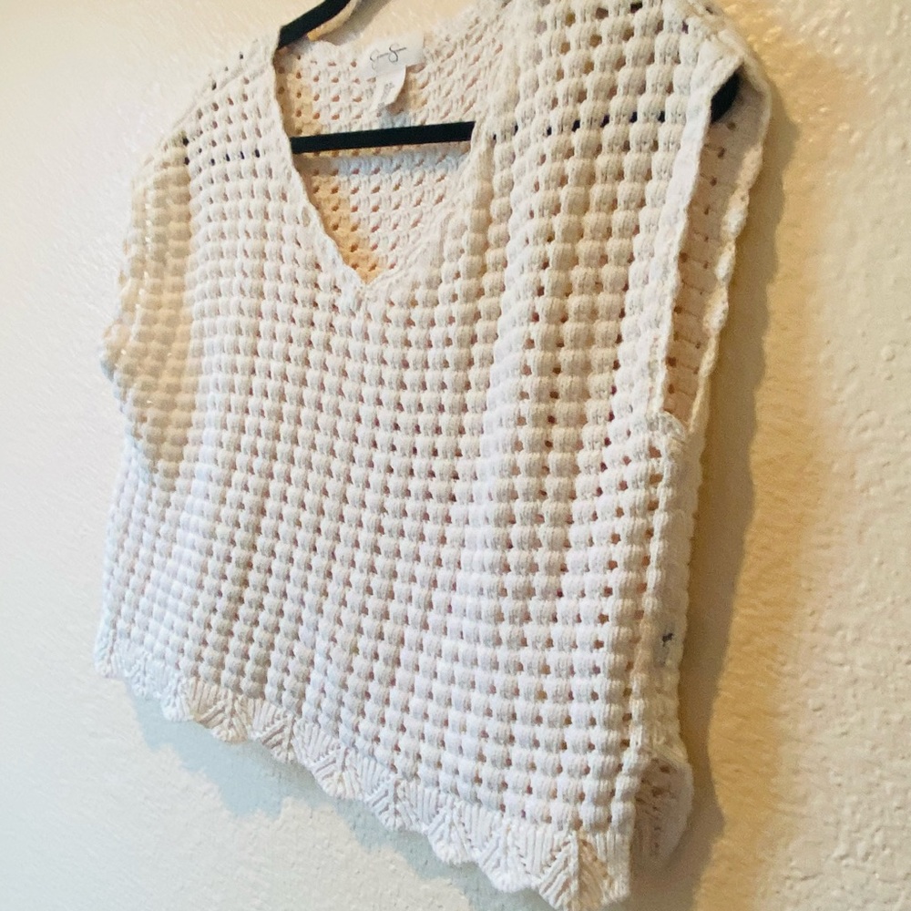 BOHO CROP OPEN STITCH SWEATER